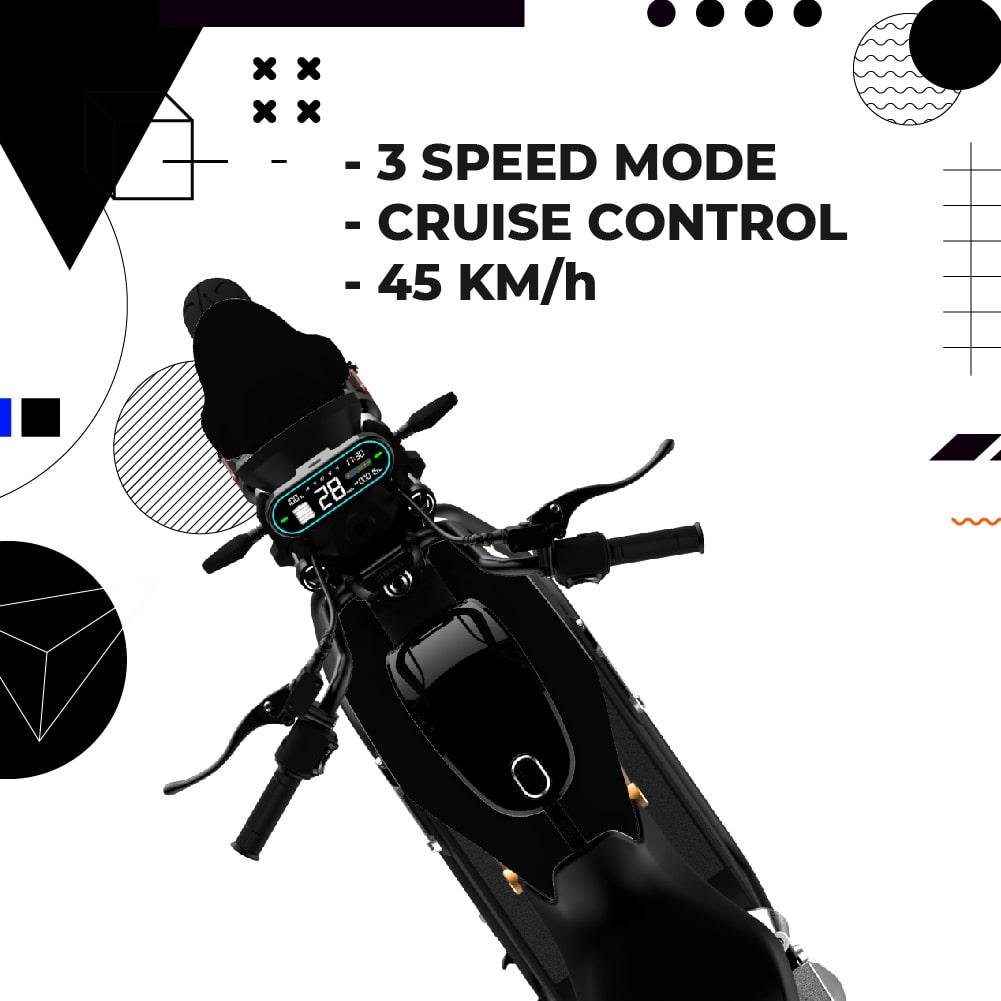 Moto eléctrica 50e SUNRA MIKU MAX / Motor Boch 1800W / 60 km auton. / Negro - Imagen 3