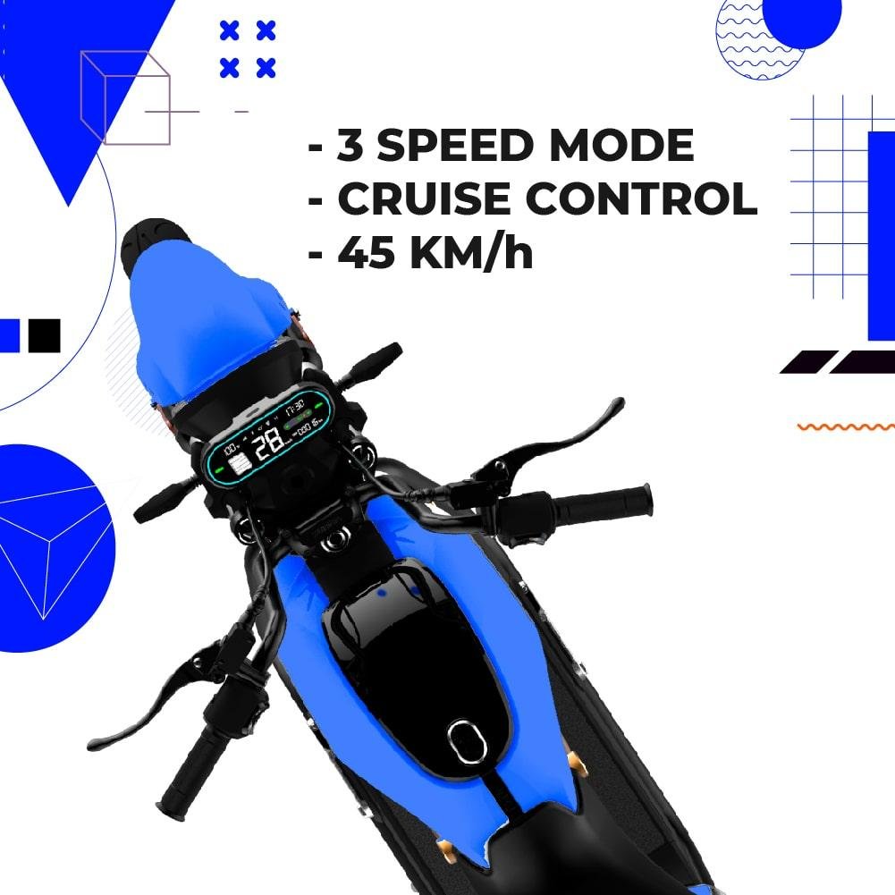 Moto eléctrica 50e SUNRA MIKU MAX / Motor Boch 1800W / 60 km auton. / Azul - Imagen 3